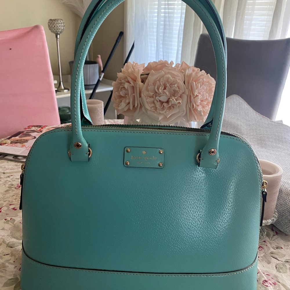Kate Spade Blue Satchel Structured Leather